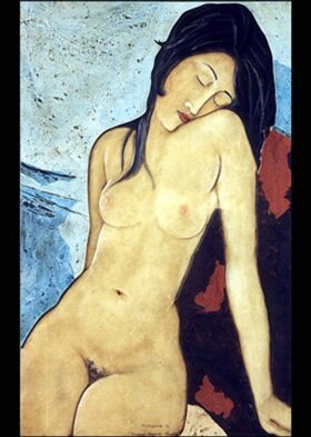 Desnudo sentado de Modigliani (100 x 63 cm.)