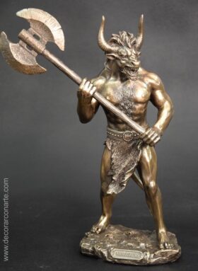 Figura Minotauro. Pátina bronce. H: 28 cm