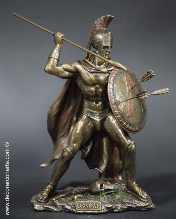 Figura Leonidas lottando. 25 cm.