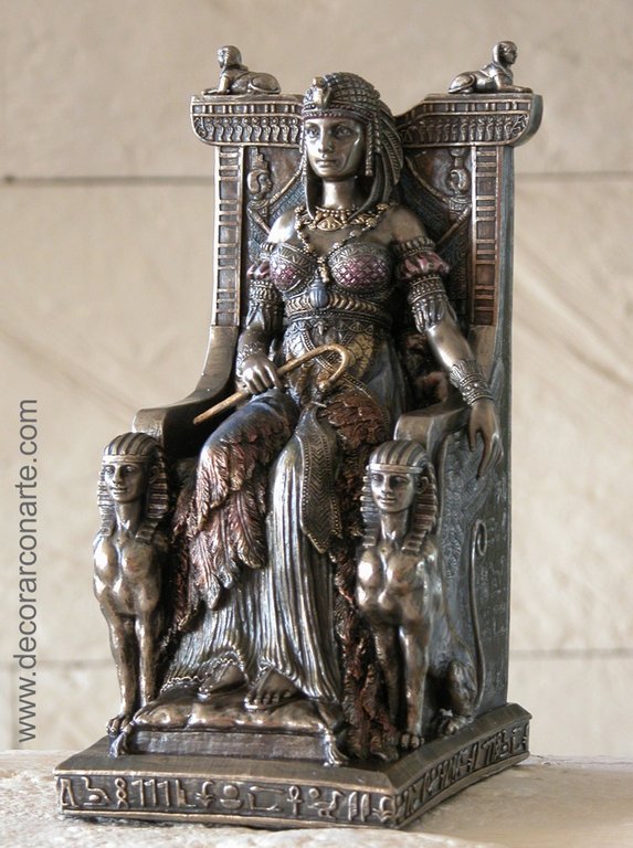 Egyptian Queen on throne. Height 23 cm.