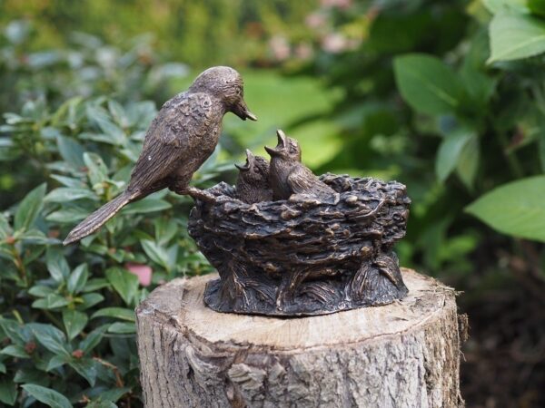 Figura bronze. Uccelli. 14x9x20 cm