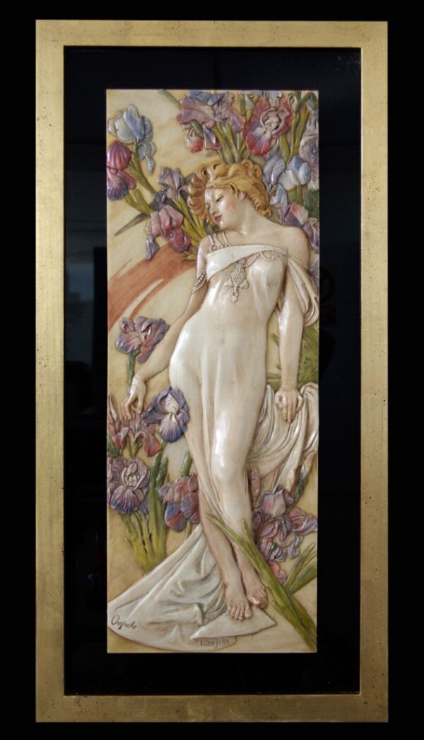 Gladiolus. Allegory by Alphonse Mucha. (100x50 cm)