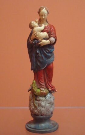 Virgen con niño. Policromada. (24 cm.)