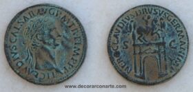 Moneda romana de Druso. 20. Ø: 35mm