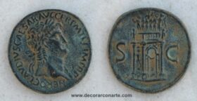 Moneda romana de Nerón. 04, Ø: 35mm