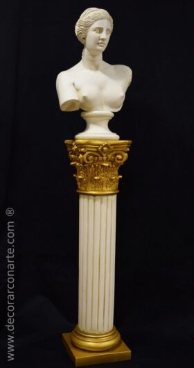 Conjunto Pedestal Dorado y Busto Venus de Milo