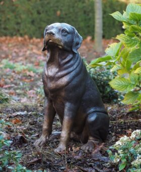 Figura de bronce. Perro sentado. 64x35x44cm