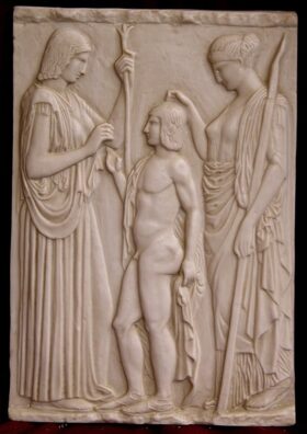 Relieve ceremonial de Eleusis. 24 x 35 cm.