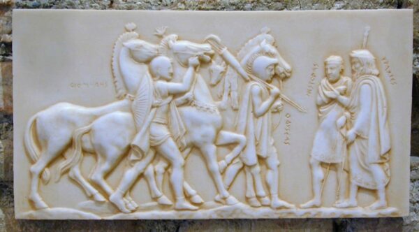 Reliefs Greek scene of Ulysses. 34 x 18 cm.