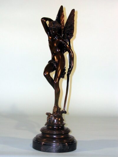 Figure of bronze. Fairy with bow. 65 x 22 x 22 cm.