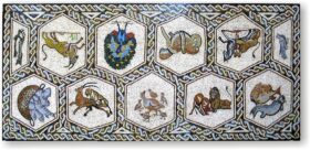 Mosaico Alfombra de animales 260x120 cm