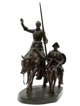 Don Quijote y Sancho. Plaza España Madrid. 23x13x30cm