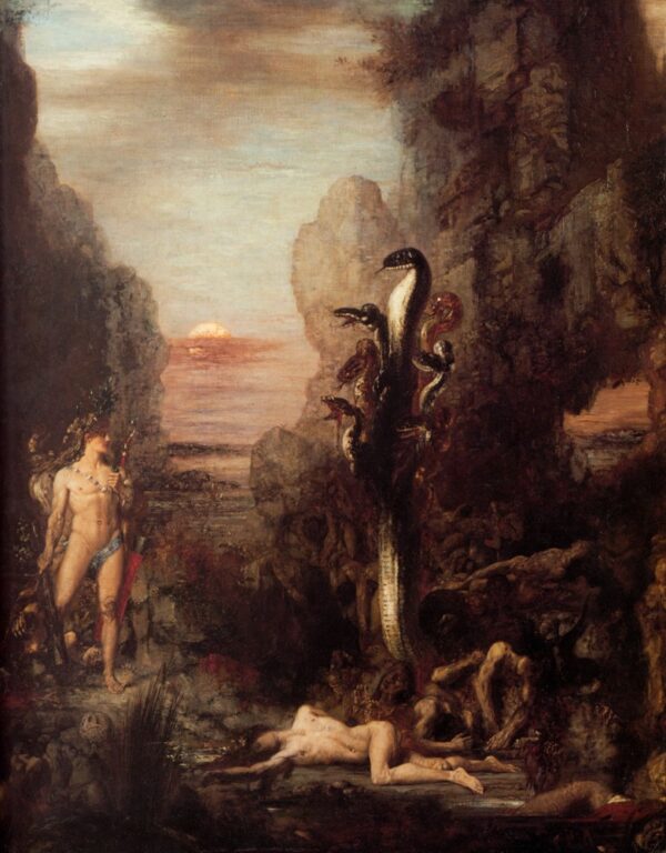 Herkules und die Hydra. Leinwand von Moreau (1826-1898)