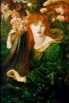 Arpa. Lienzo de Rossetti (1828-1882)