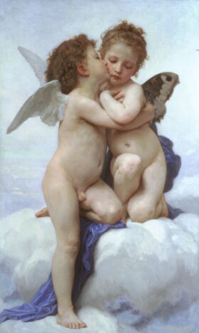 Cupido y Psique en la infancia. Lienzo de Adolphe Bouguereau (1825-1905)