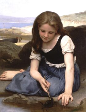 El cangrejo. Lienzo de Adolphe Bouguereau (1825-1905)