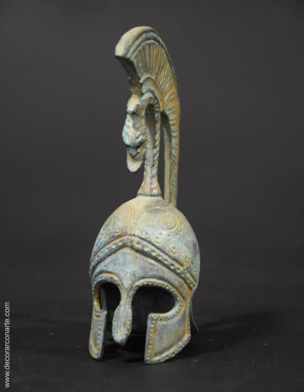 figura decorativa yelmo griego bronce