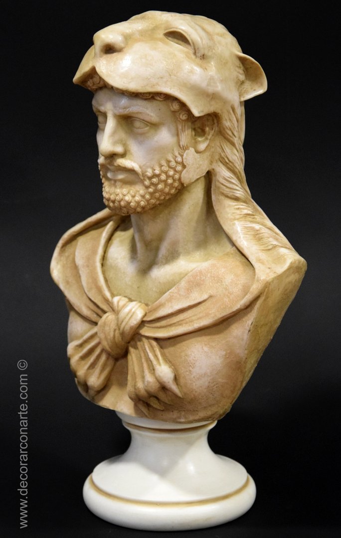 Bust Of Hercules With Lion Skin 47x29x18cm Sale Greek Sculptures