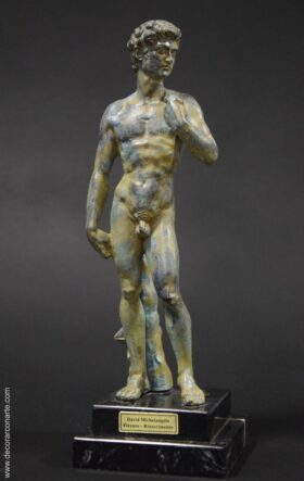 figura decorativa bronce david miguel angel