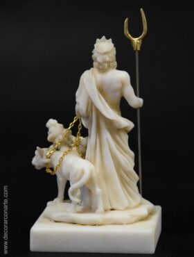 Figure du dieu Hadès avec Cerbère. 15 cm.