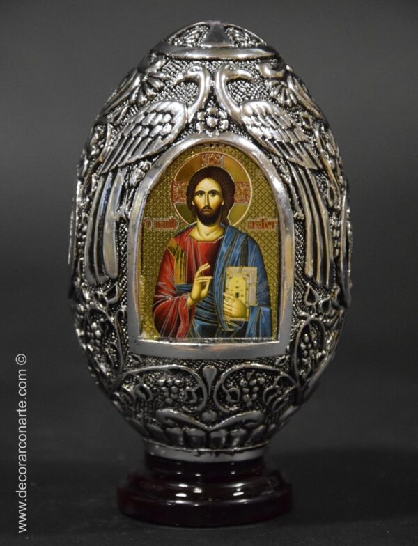 Icono-Huevo-Plata-Pantocrator-Virgen-p-socorro-HUGPL