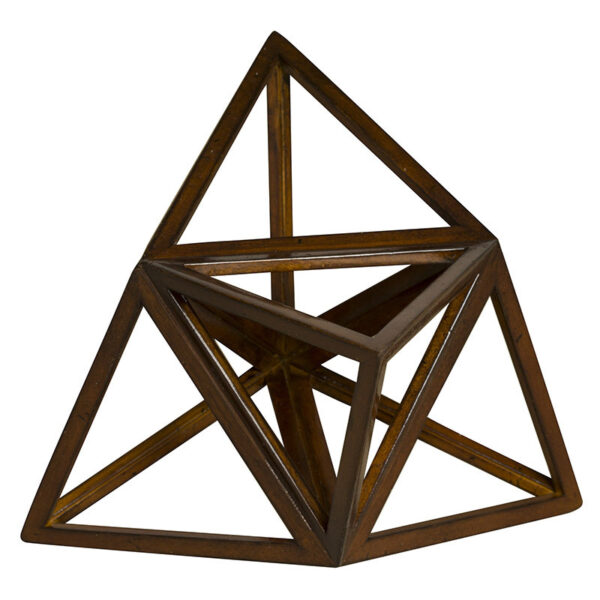 Figura di un Tetraedro elevato in legno. 21x21cm