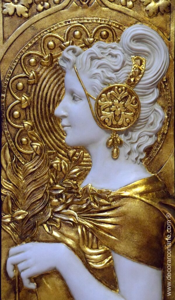 Bas-relief Art Nouveau. Gauche. 74x31x3 cm