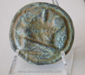 Moneda romana del Dios Jano. Ø: 6 cm