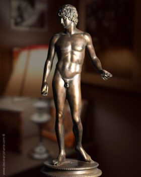 Antinous with bronze patina. 63cm