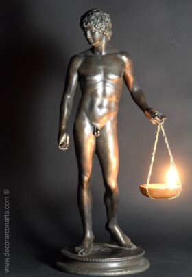 lámpara escultura Antinoo Antinous sculpture lamp