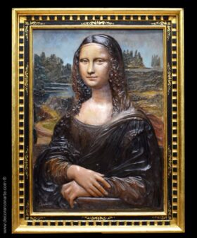 Flachrelief La Gioconda. 104 x 82 cm.