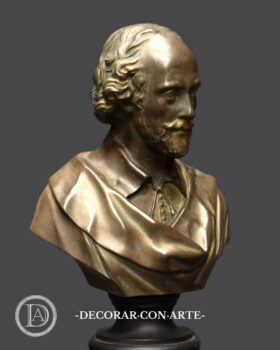 busto de Shakespeare patinado en bronce bust of Shakespeare patinated in bronze