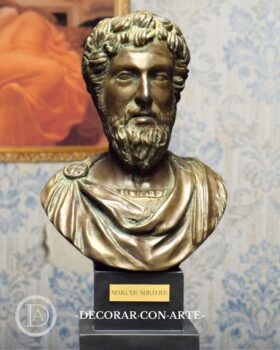 Busto de Marco Aurelio patinado en bronce Patinierte Bronzebüste des Marcus Aurelius