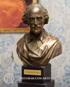 busto de William Shakespeare patinado en bronce