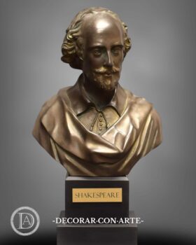 busto de William Shakespeare patinado en bronce