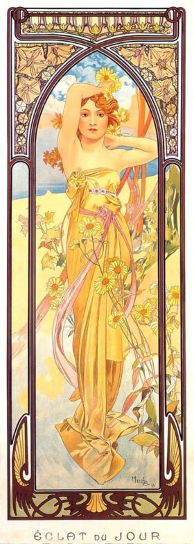 The Hours of the Day. Canvas by Alphonse Mucha (1860-1939)