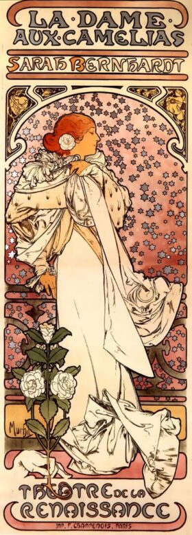 The Lady of the Camellias with Sarah Bernhardt. Poster. Alphonse Mucha (1860-1939)