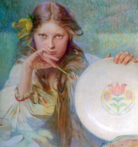 The Artist.  Canvas by Alphonse Mucha (1860-1939)