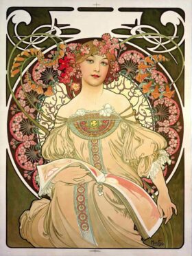 Daydream. Canvas by Alphonse Mucha (1860-1939)