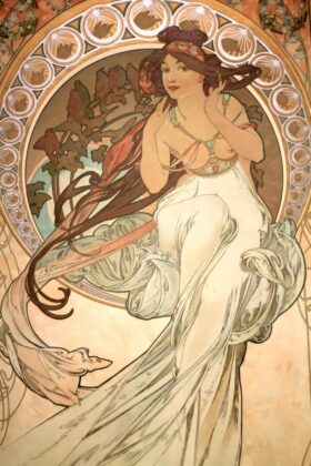 Music (detail). The Arts. Canvas by Alphonse Mucha (1860-1939)