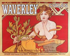 Waverley Bicycles. Advertising poster. Canvas by Alphonse Mucha (1860-1939)