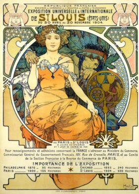 Affiche pour l'Exposition universelle de St. Louis, USA. Toile d'Alphonse Mucha (1860-1939)