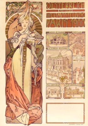 Pavilion of Austria. Universal Exposition of Paris 1900. Canvas by Alphonse Mucha (1860-1939)