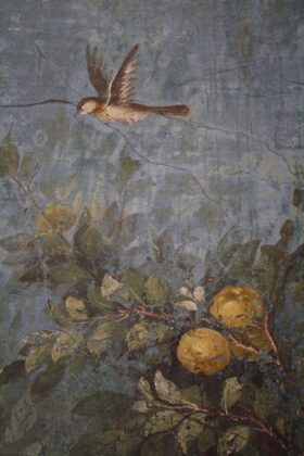 Bird with quince. Roman fresco. Villa of Livia, Rome