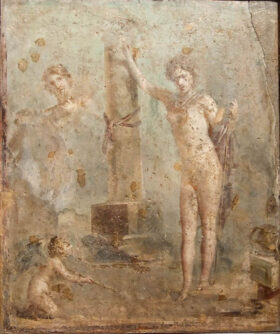 Echo and Narcissus. Roman fresco. Villa of Caius Siculius, Pompeii