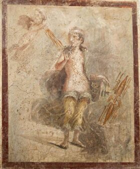 Eros e Danae. Affresco romano, Pompei