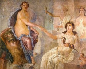 Io in the presence of Isis. Roman fresco. Temple of Isis, Pompeii