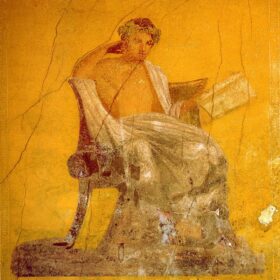 Portrait of Menander. Roman fresco. House of Menander, Pompeii