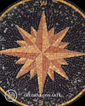 Mosaic compass rose. 50 cm.