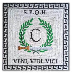 Mosaic "Veni Vidi Vinci". 80x80 cm